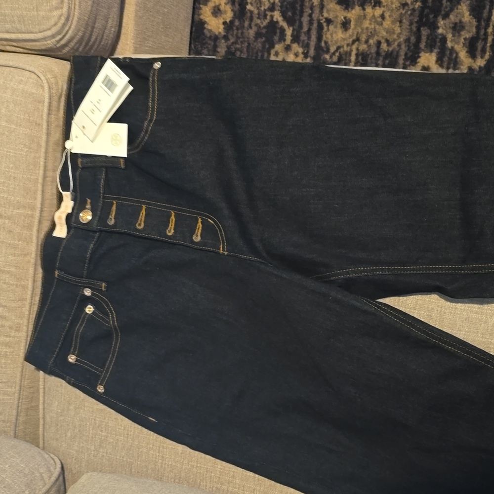 Tory Burch Button-Fly Denim Pant